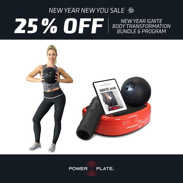 A 1:1 ratio promotional graphic for a fitness equipment bundle featuring a 25% discount offer.